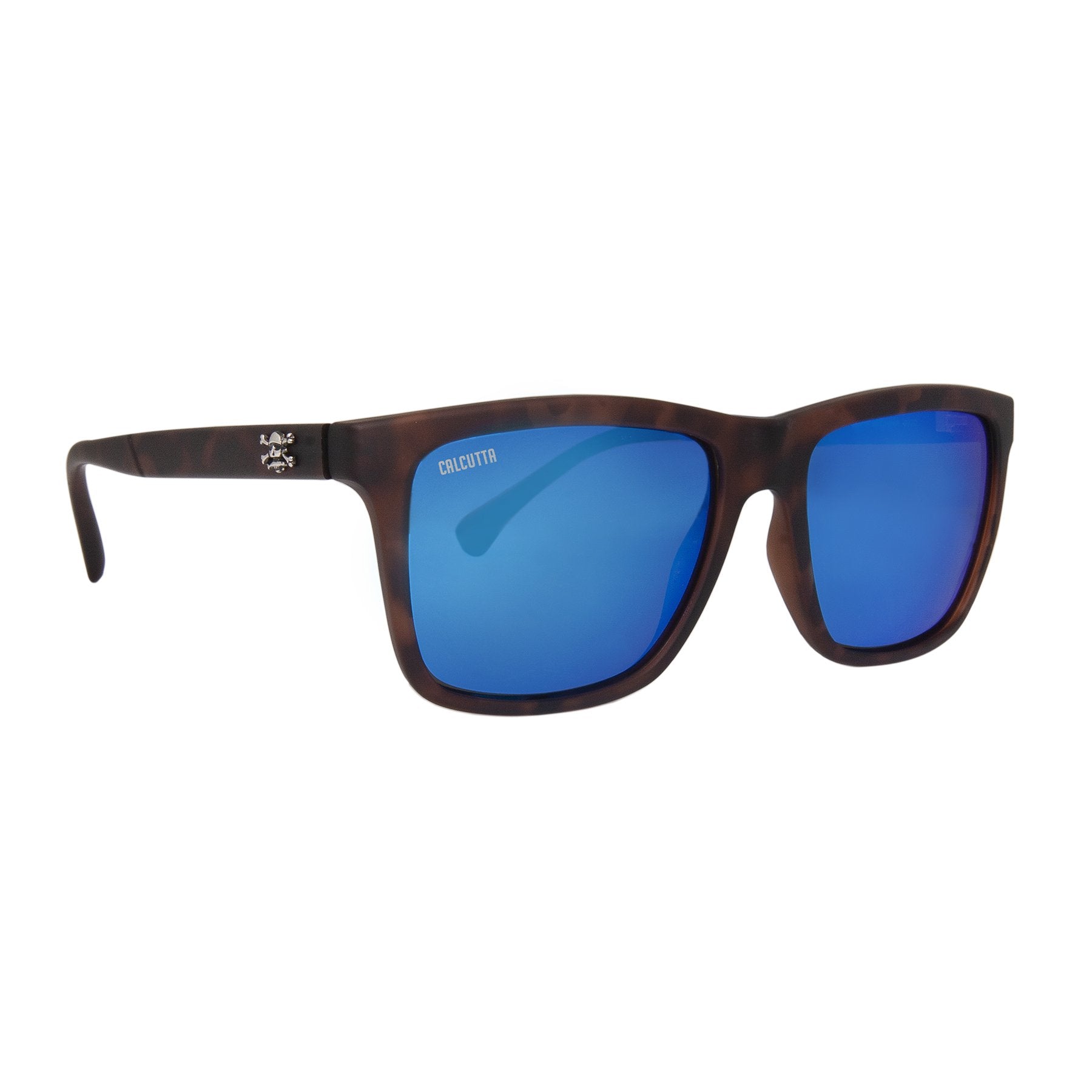 Calcutta Steelhead Polarized Fishing Sunglasses, Black Frame/Blue Mirror  Lens