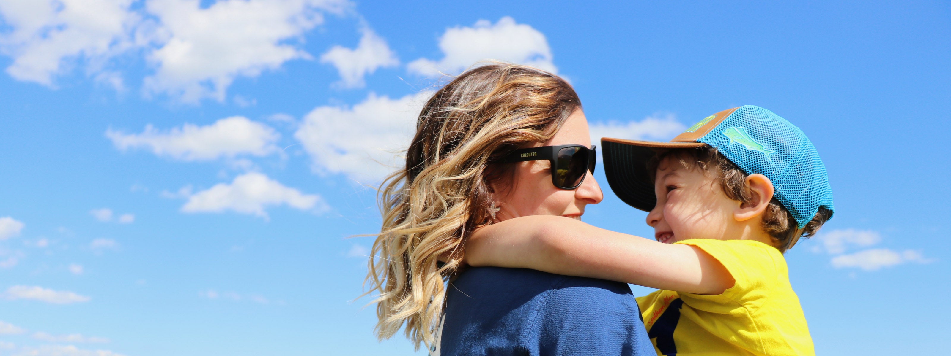 Mother and son on boat