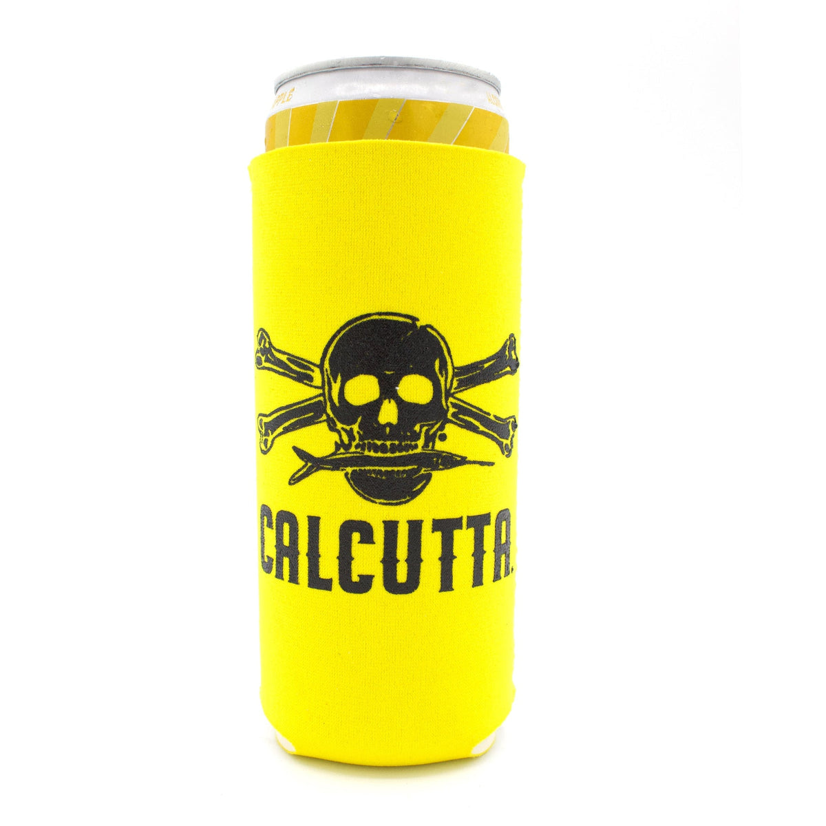 Yellow Calcutta slim can koozie