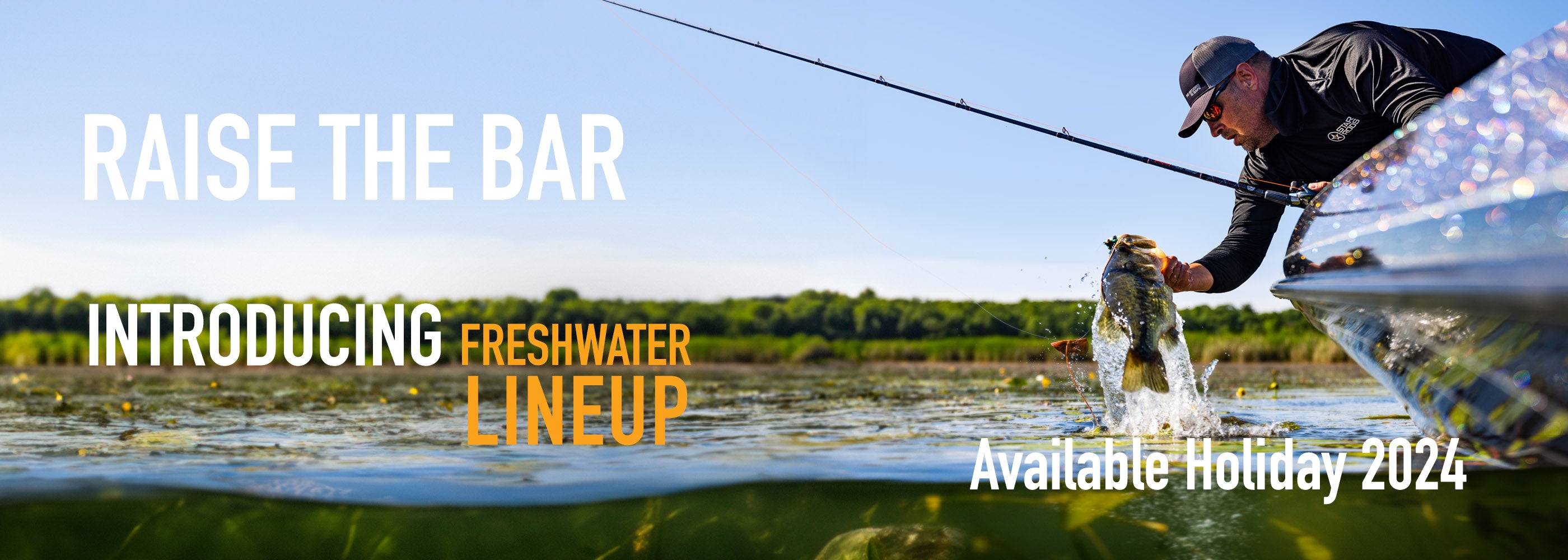 Fisherman with bass introducing Star Rods freshwater lineup