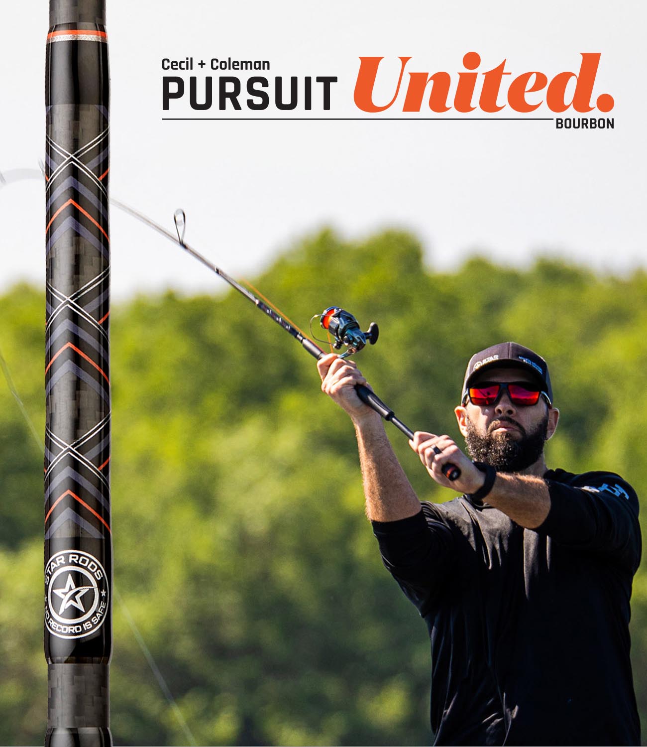 Angler casting Pursuit United Bourbon fishing rod