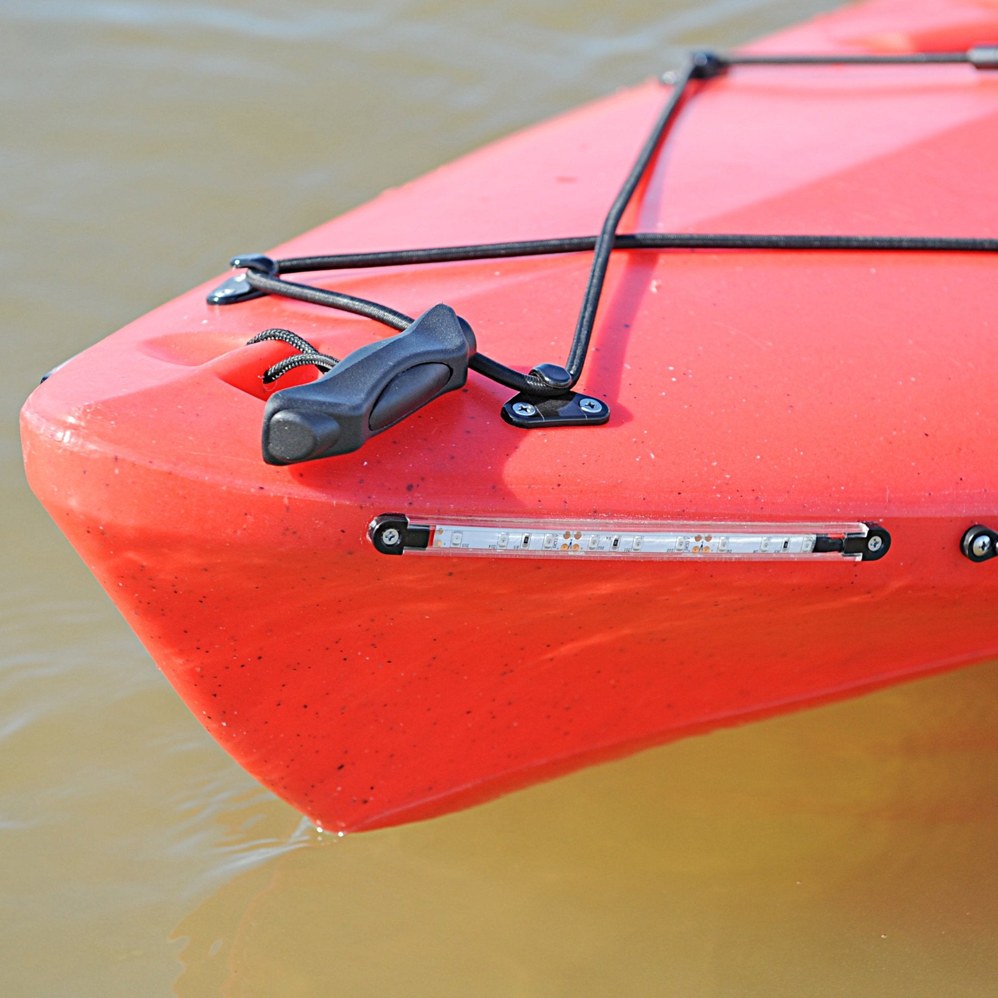 Propel Paddle kayak pull handle on red kayak