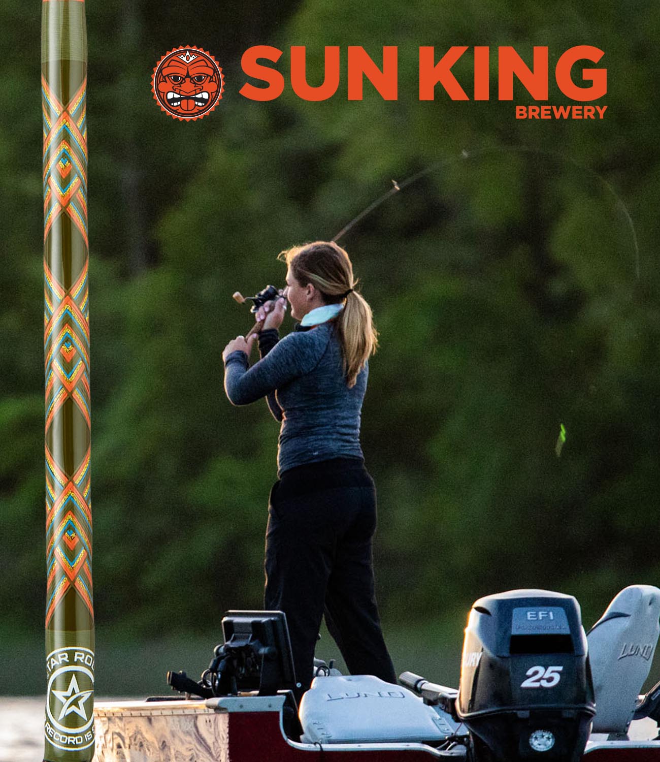 Lady angler with Sun King Brewery Rod