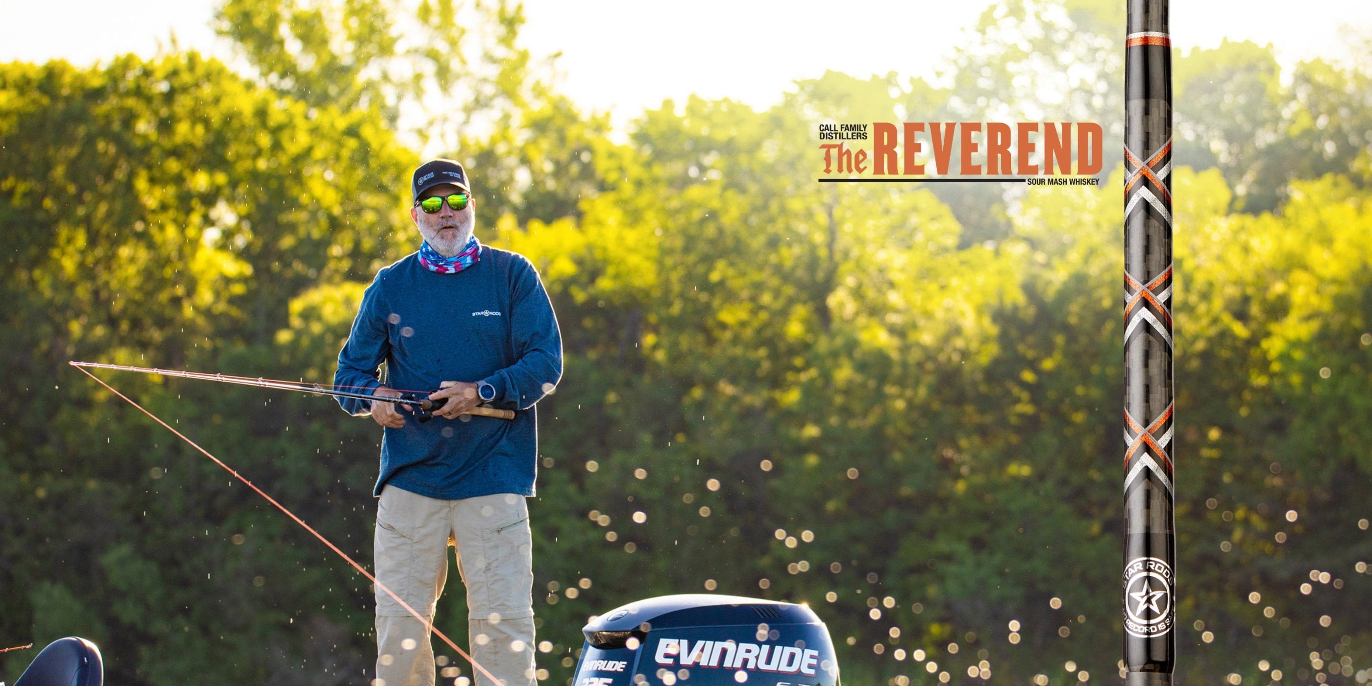 Fisherman with The Reverend Sour Mash Whiskey rod