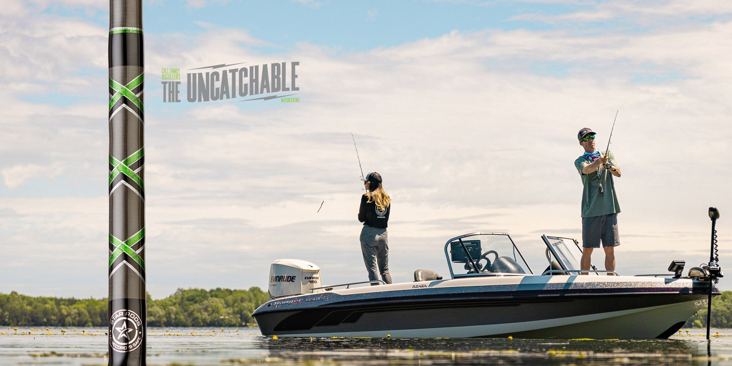 Anglers fishing off boat with Star Rods The Uncatchable Moonshine fishing rods