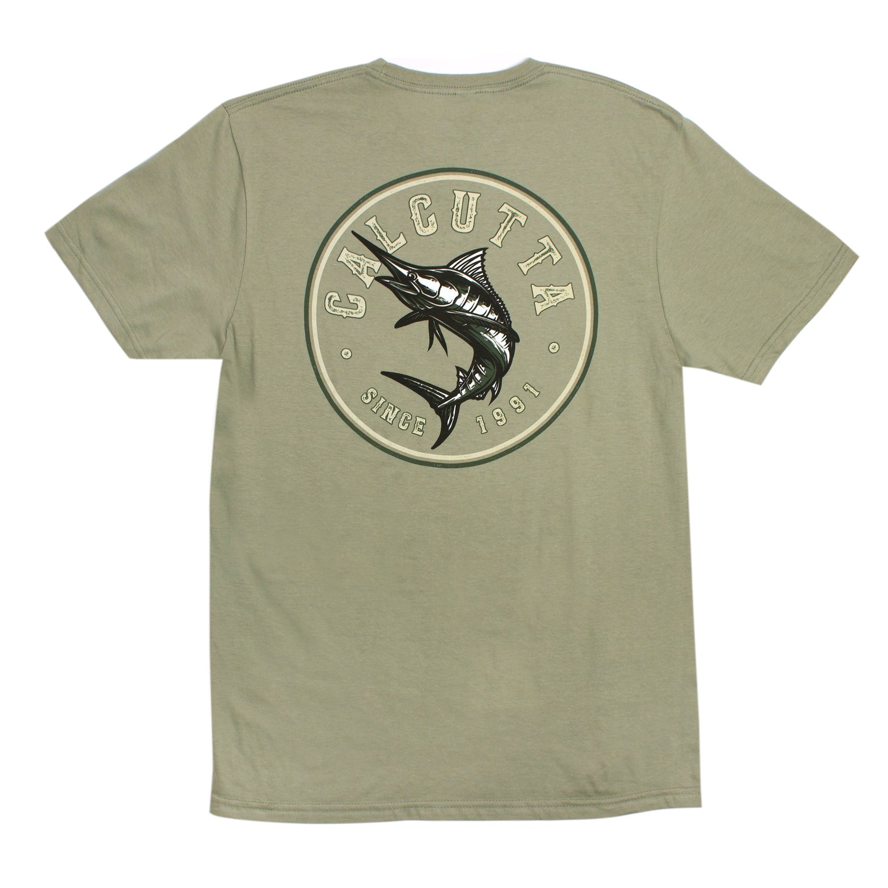 Calcutta t-shirt with black and white marlin