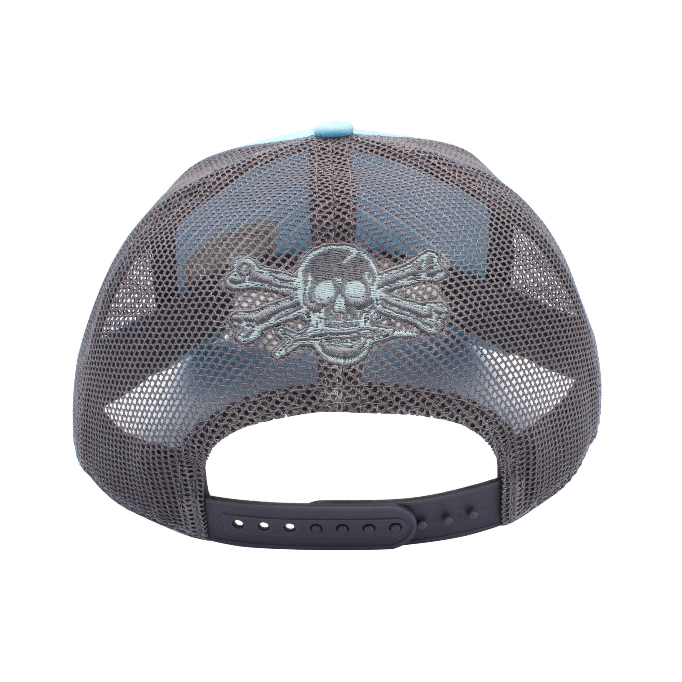 Calcutta hat back with embroidered skull