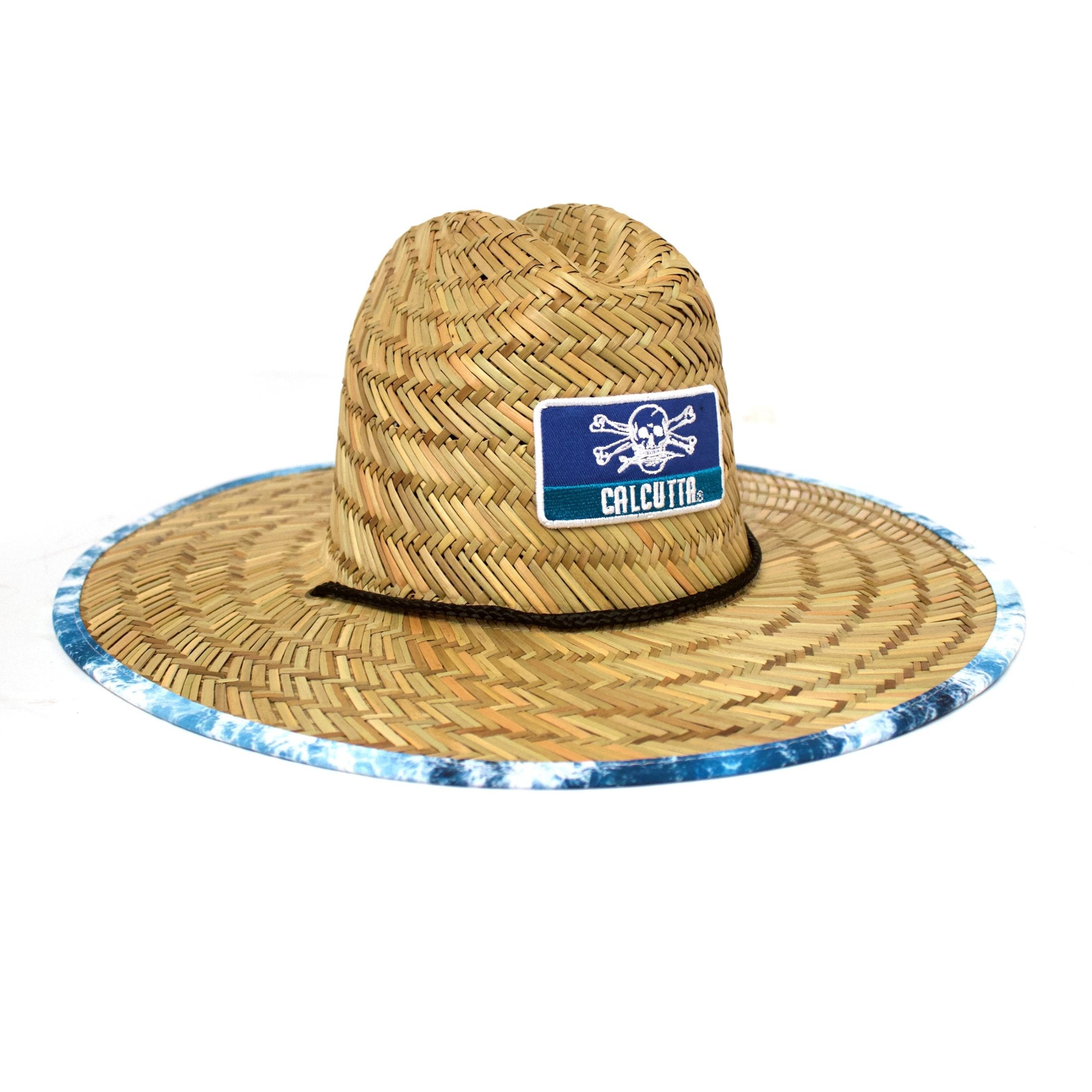 Calcutta straw hat with water pattern