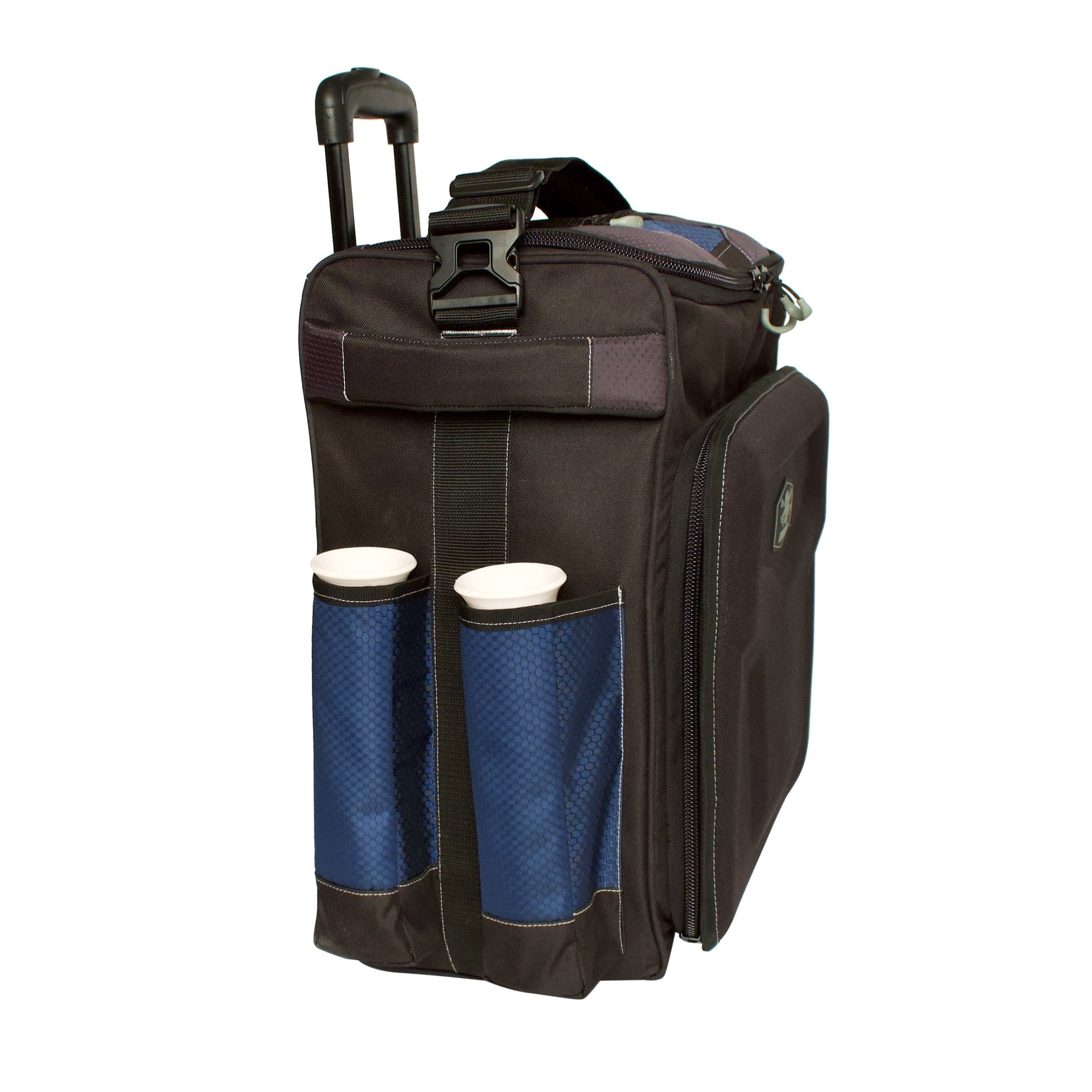 Calcutta Explorer rolling tackle bag wit rod holders